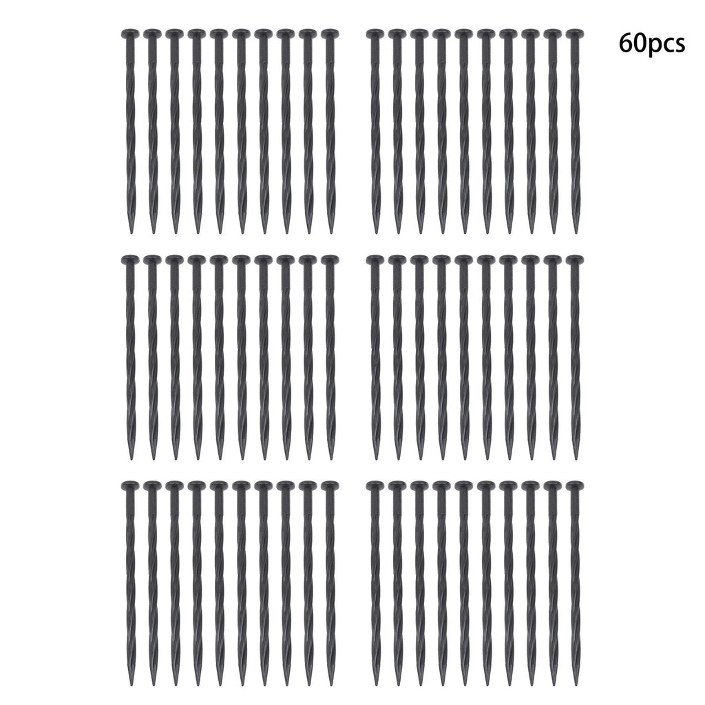 Set of 60 Plastic Spiral Landscape Edging Nails for Garden