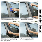 8x Door Window Trim Pillar Covers for Nissan Rogue (2014-2020) Black