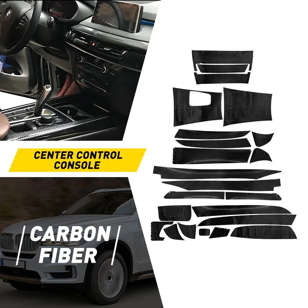 Carbon Fiber Stickers for BMW E70 E71 (2008–2014) Interior Accessories Kit