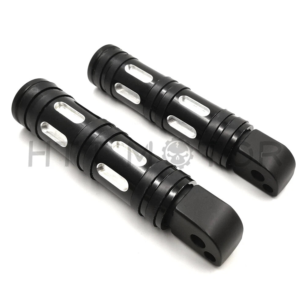 Black Edge Cut Footpegs for Harley Softail Fat Boy FLFB, Fat Bob FX (2018–2023)