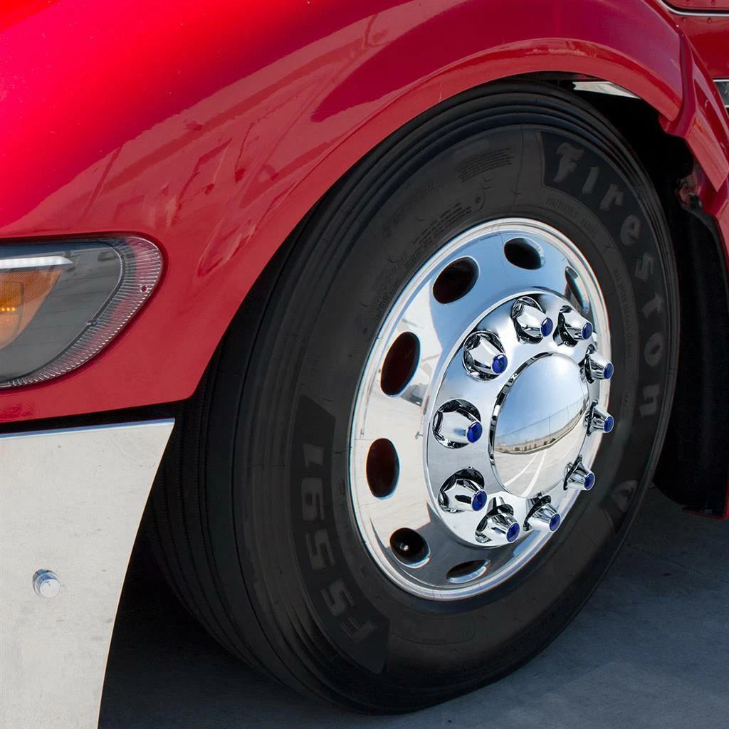 Lug Nut Covers Chrome Reflector Push-On for Universal Fit (2-3/4 in Tall)