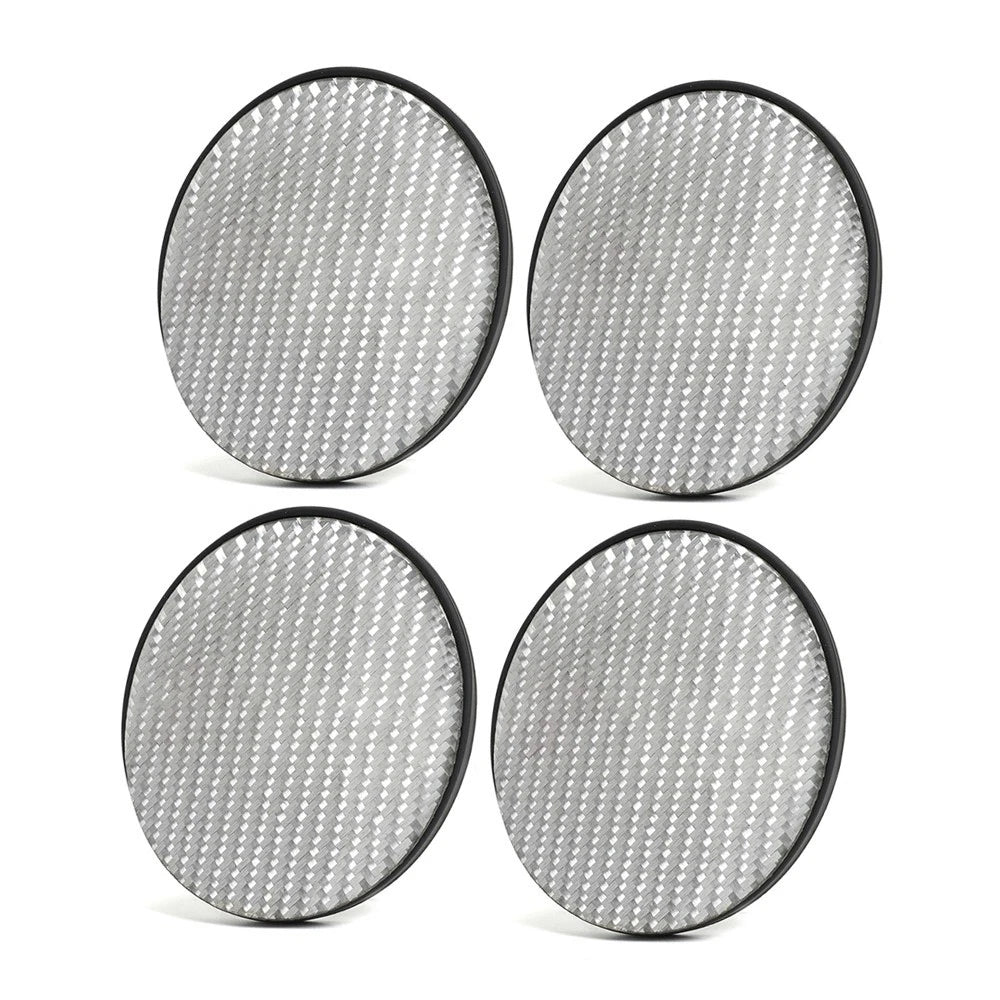 Set of 4 Carbon Fiber Cup Holder Pads Non-Slip for Car Accessories