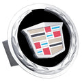 New on Black/Chrome Class II Trailer Hitch Plug-Officially Licensed for Cadillac