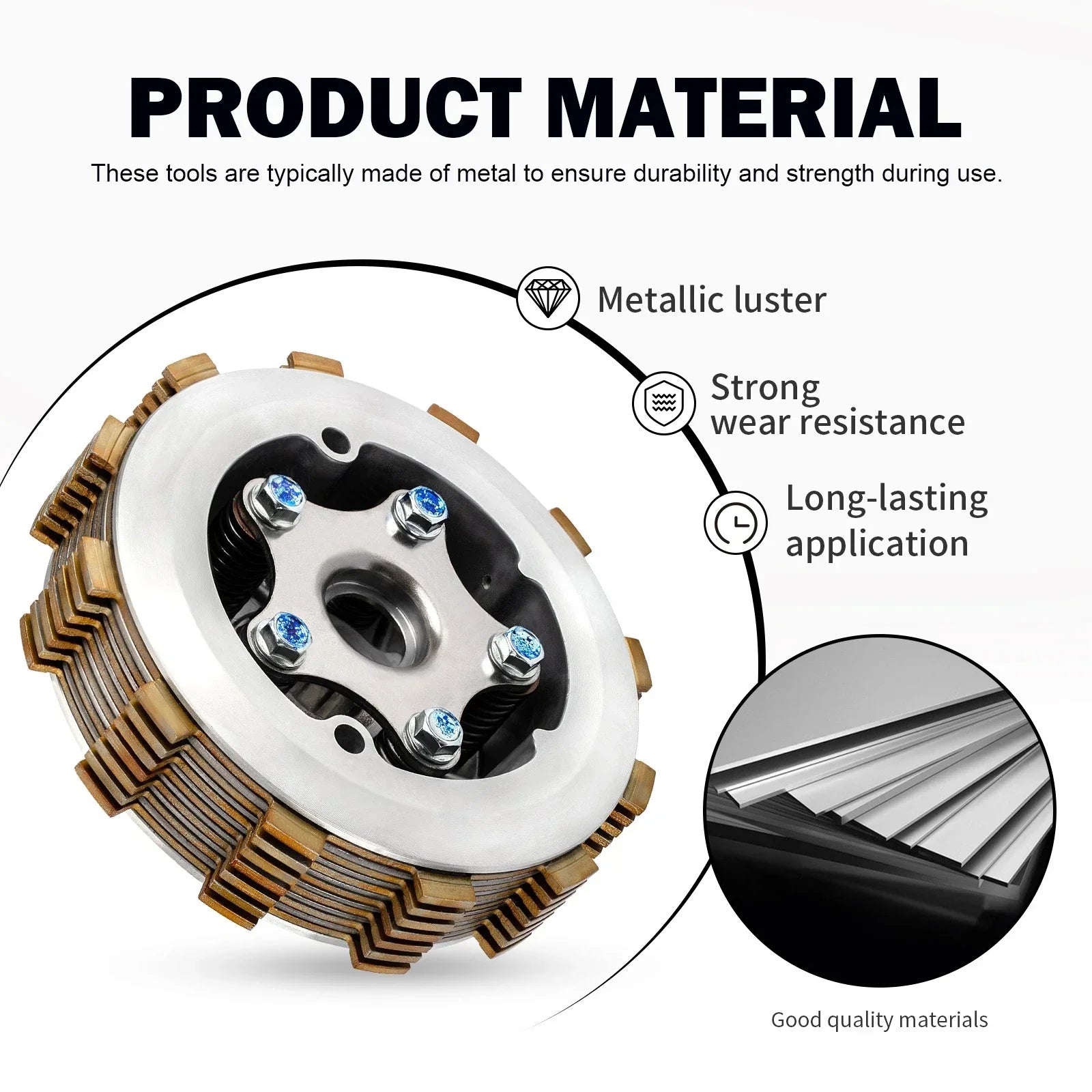 Heavy Duty Clutch Assembly & LOCK WASHER for Yamaha MOTO-4 YFM350 (1985–1990)