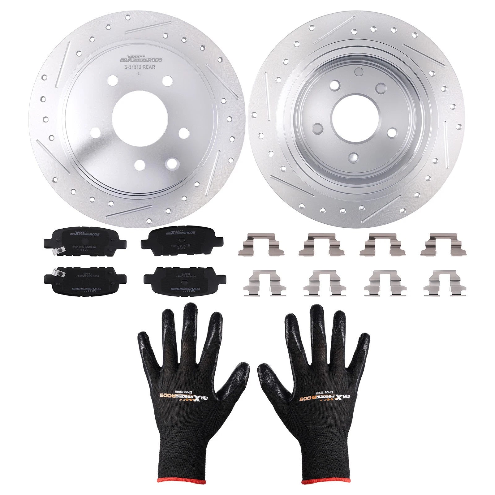Set of 4 Rear Disc Brake Rotors with Ceramic Brake Pads for Nissan Juke/Sentra/Altima/Maxima (2011–2020)