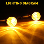4X Amber LED Turn Signals for Motorcycle (Universal Fit)