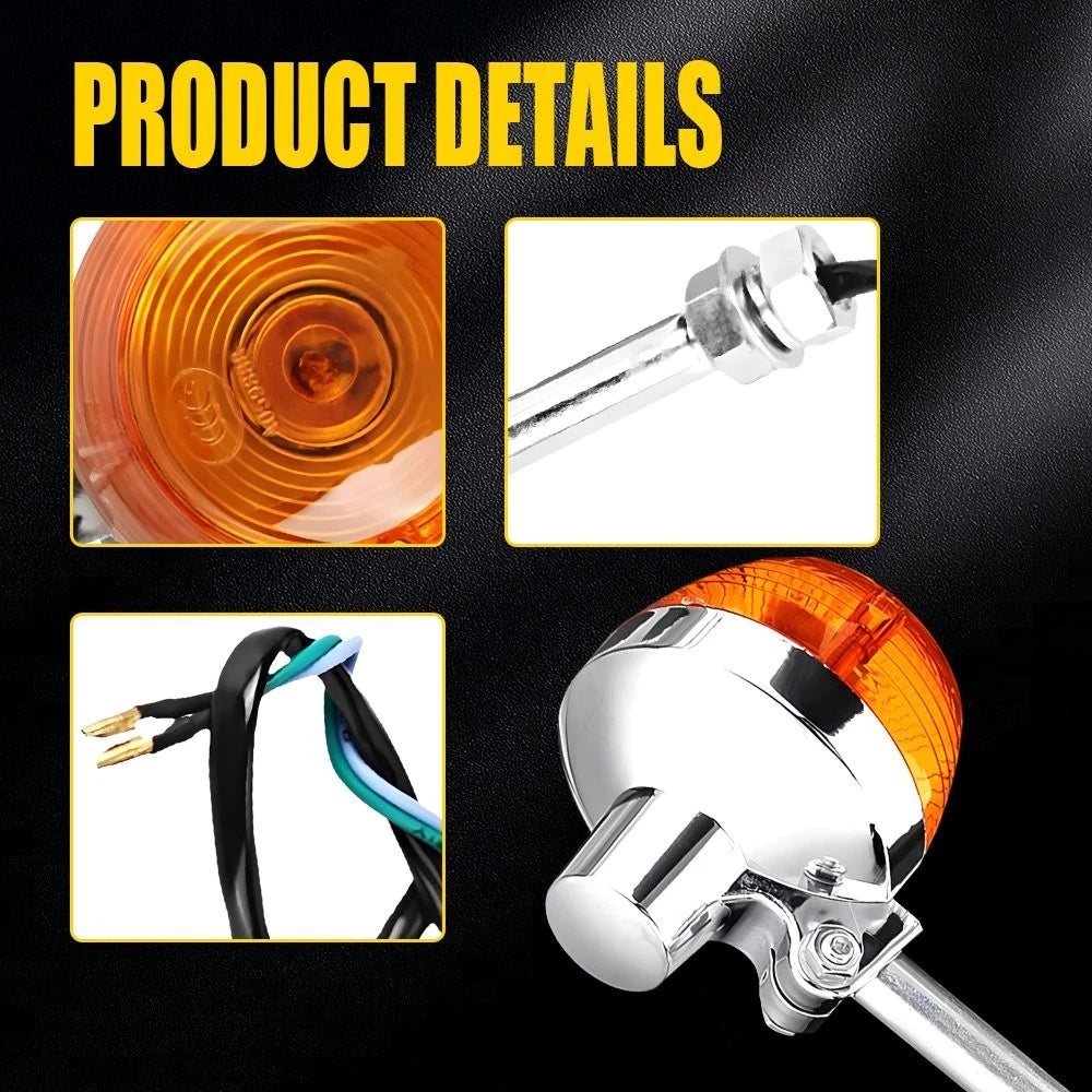 1 Pair Turn Signal Light Indicator Amber Lamp for Honda XL100 C70 CT70 CT90 CB350 (1969–1976)