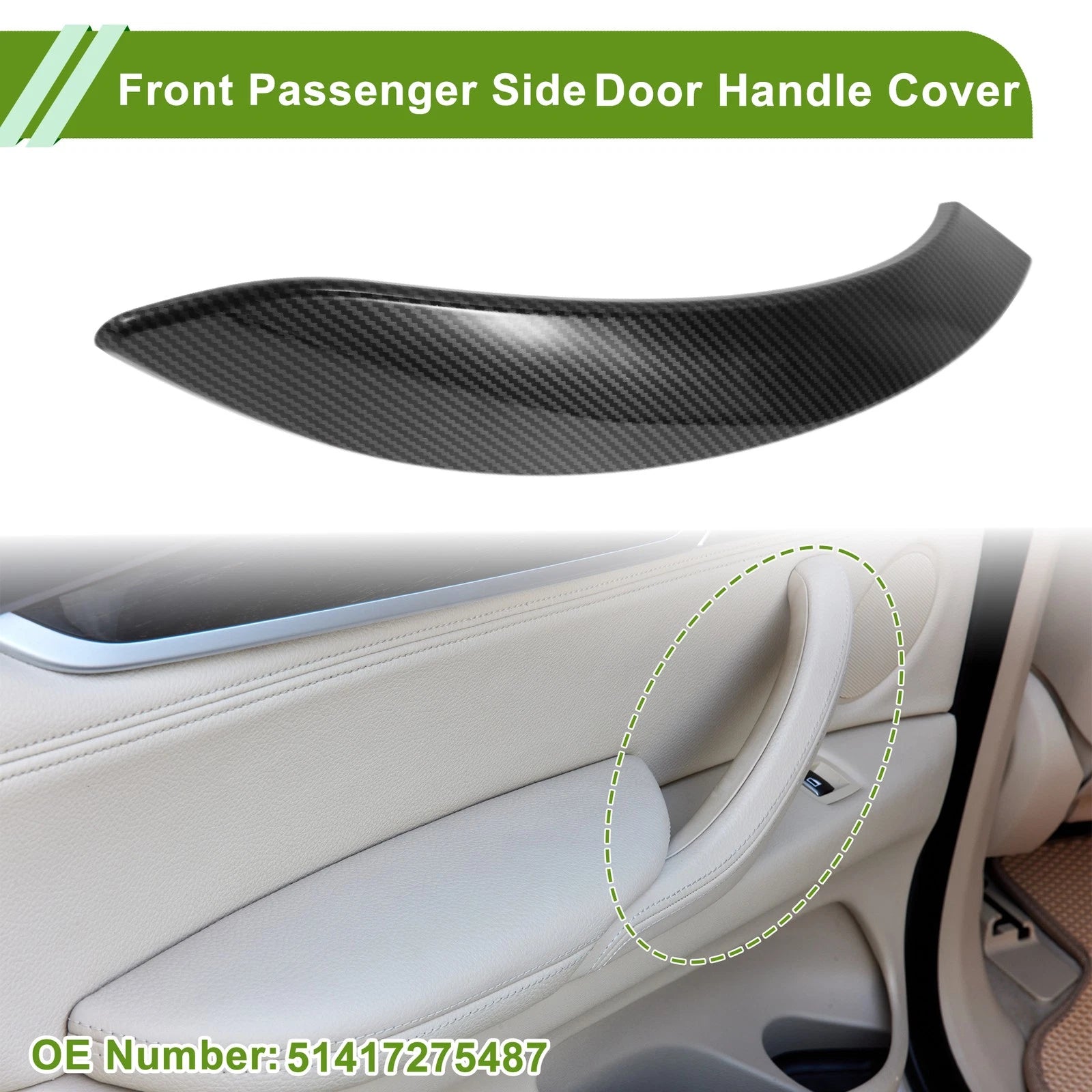 Door Panel Handle Pull Trim Cover for BMW 3 Series (2012–2018) No. 51417275487