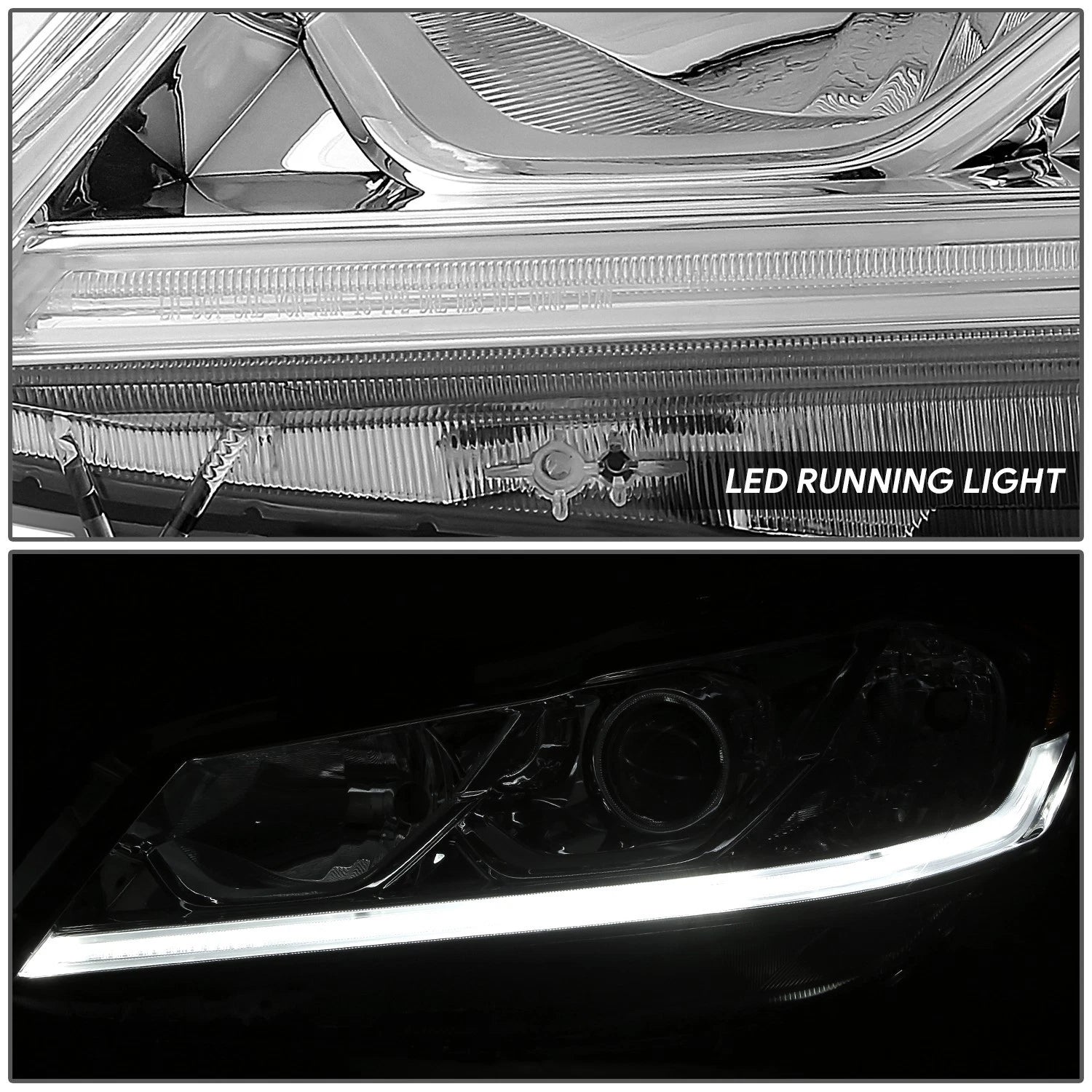 LED DRL Projector Headlight for Honda Accord (2016–2017) - Chrome Housing