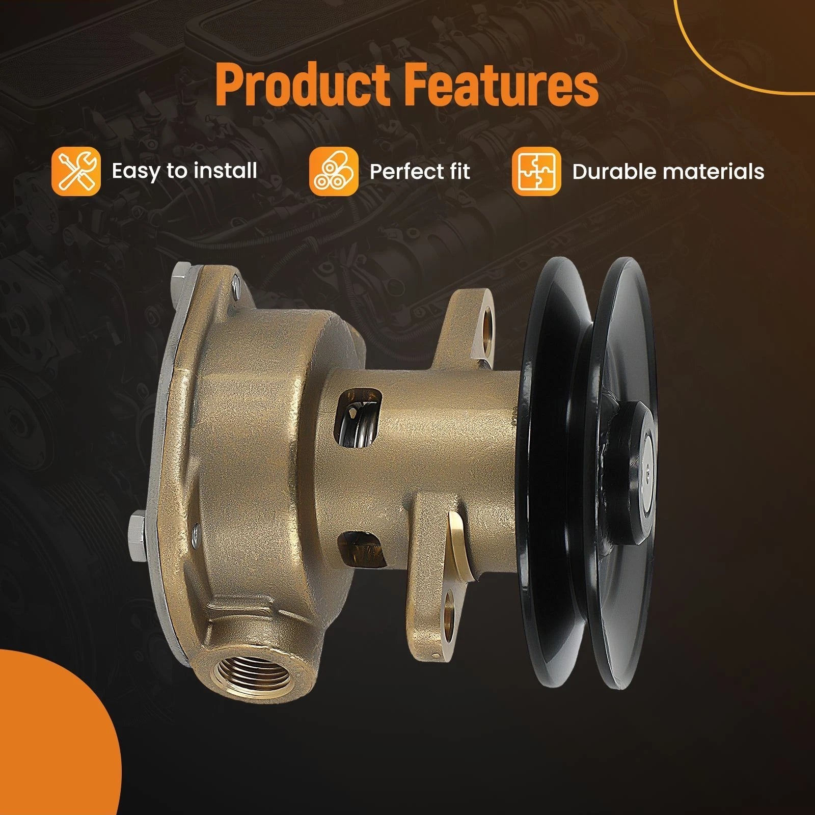 Sea Water Pump for Kohler (GM104855) (344371) (G910P) Brass Housing (1970–1980)