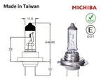 H7 Halogen Headlight PX26D 12V 100W Bulb Michiba 2 x