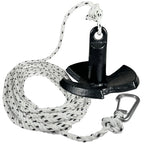 12 Lb River Boat Anchor Kit with 5/16"x50' Rope & Snap Hook