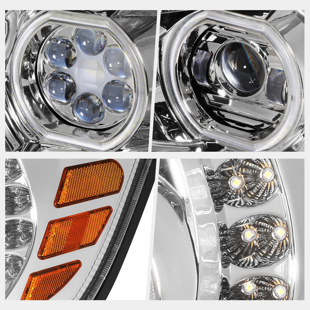 Dual Halo Rings LED DRL Projector Headlights for Hino 338 268 258 (2006–2017)
