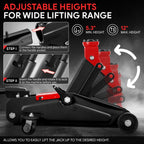 1.5 Ton Hydraulic Floor Jack 3000lbs Capacity with Swivel Casters