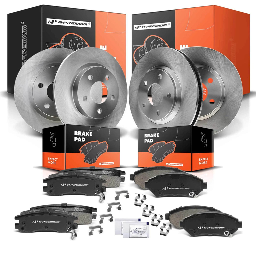 Set of 4 Disc Rotors & Ceramic Pads for Cadillac Pontiac Buick