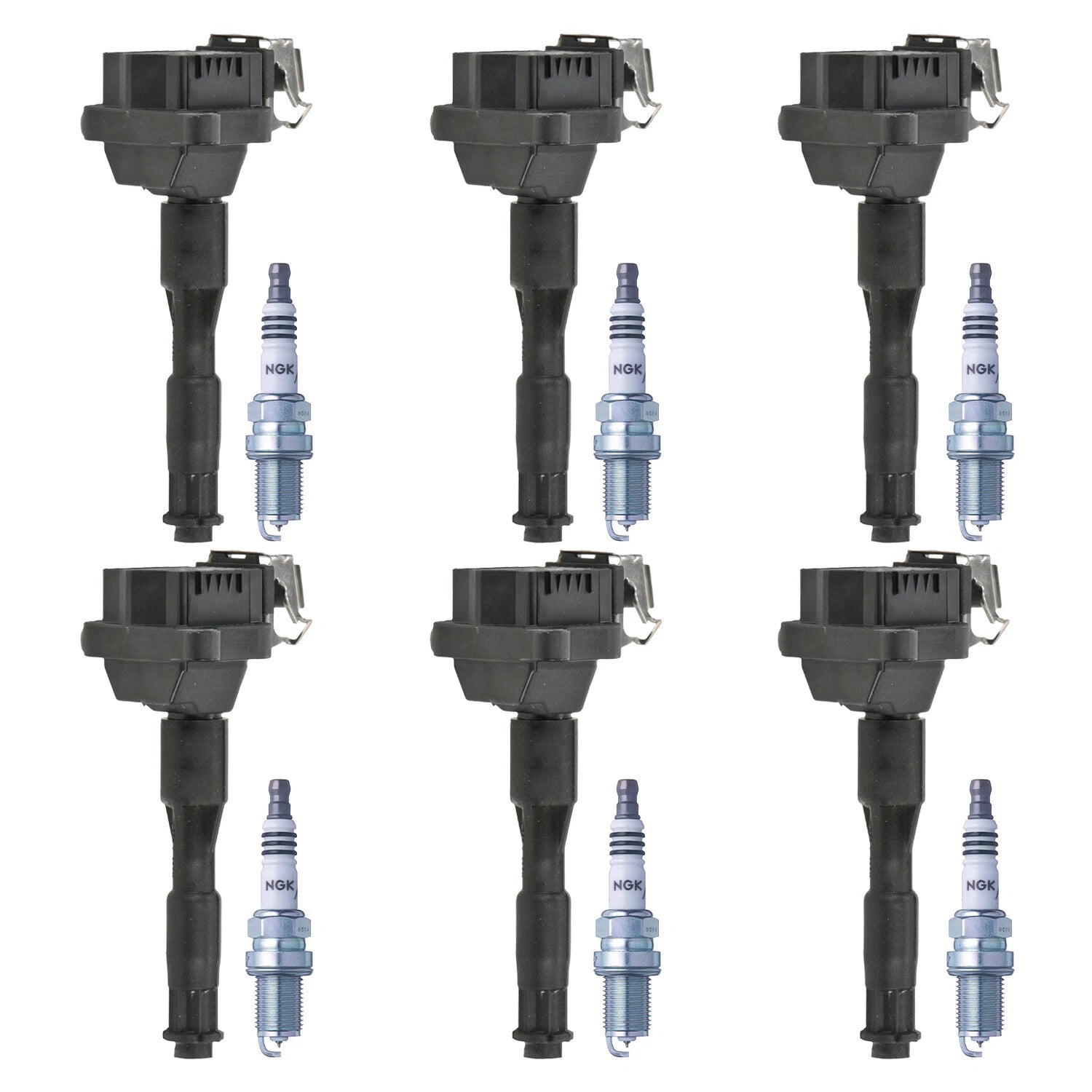 Set of 6 Ignition Coils & Spark Plugs for Audi A4 A6, BMW 320i 530i