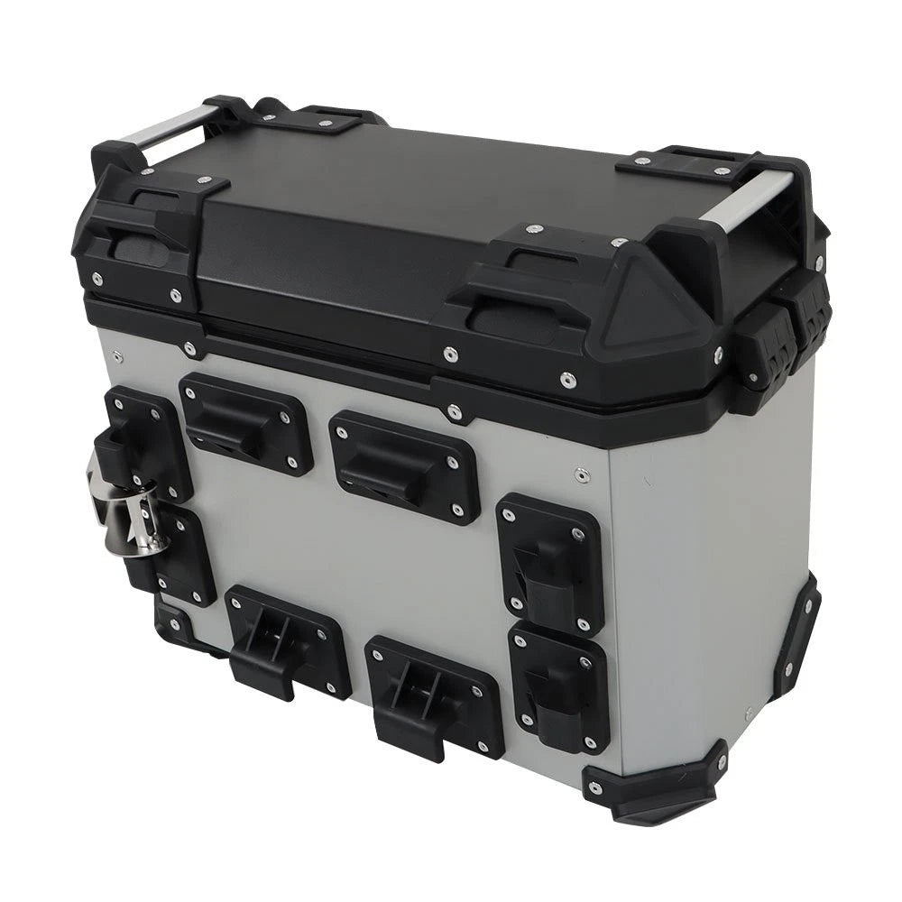 2X Silver 36L Hard Side Saddlebag Box for Motorcycle (Touring)