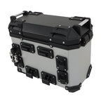2X Silver 36L Hard Side Saddlebag Box for Motorcycle (Touring)