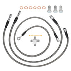 3X Stainless Braided Brake Lines Kit for Arctic Cat ATV 400 (2004) 3406-044
