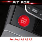 Red Alloy Start/Stop Button Switch Overlay Cover for Audi A4-A6 (2017-2020)