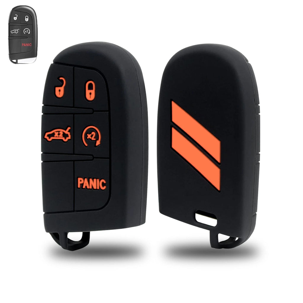 Silicone Remote Key Fob Shell Cover for Jeep Chrysler Dodge (2014–2019)