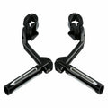 1 1/4" Black Footpeg Footrest Long Angled Mount Bracket for Harley Touring