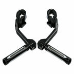 1 1/4" Black Footpeg Footrest Long Angled Mount Bracket for Harley Touring