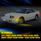 4X Clear Side Marker Light w/ Red & Amber LED for Nissan 240SX S13 (1989–1994)