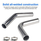 2.5" Universal Aluminum Turbo Intercooler Elbow Pipe Kit with Hose & Clamp