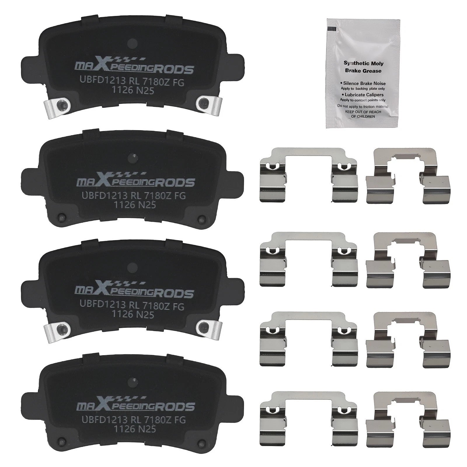 Set of 4 Rear Ceramic Brake Pads for Buick LaCrosse (2010–2016), Regal (2011–2017)