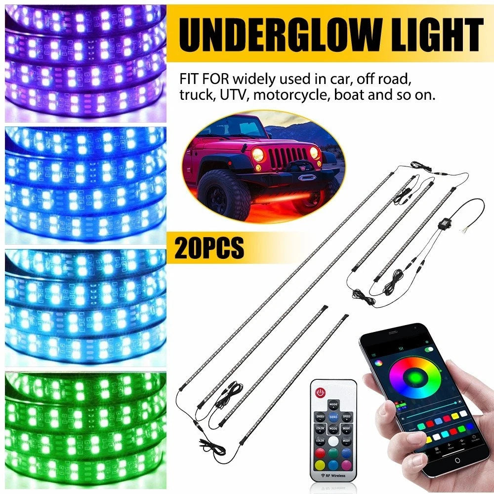 LED Underglow Double Row Strip Lights for Car (RGB)