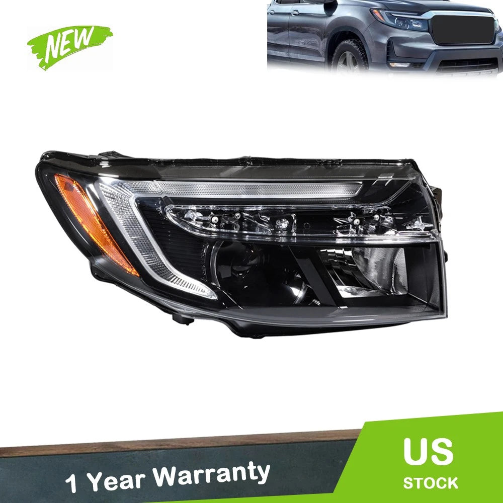 LED Projector Right Side Headlight for Honda Ridgeline (2021–2025) 5-Pin Plug