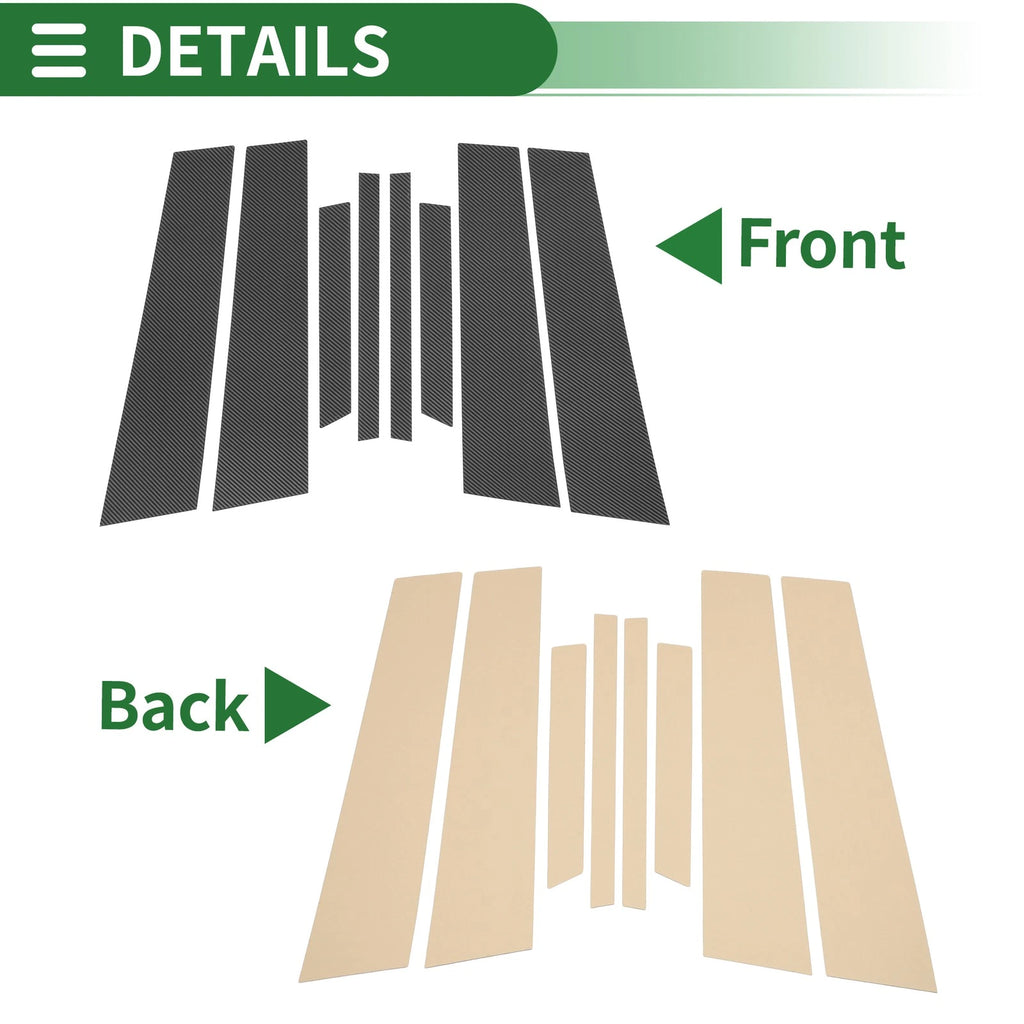 Set of 8 Door Pillar Window Trim for BMW X4 (2014–2018) Carbon Fiber Black
