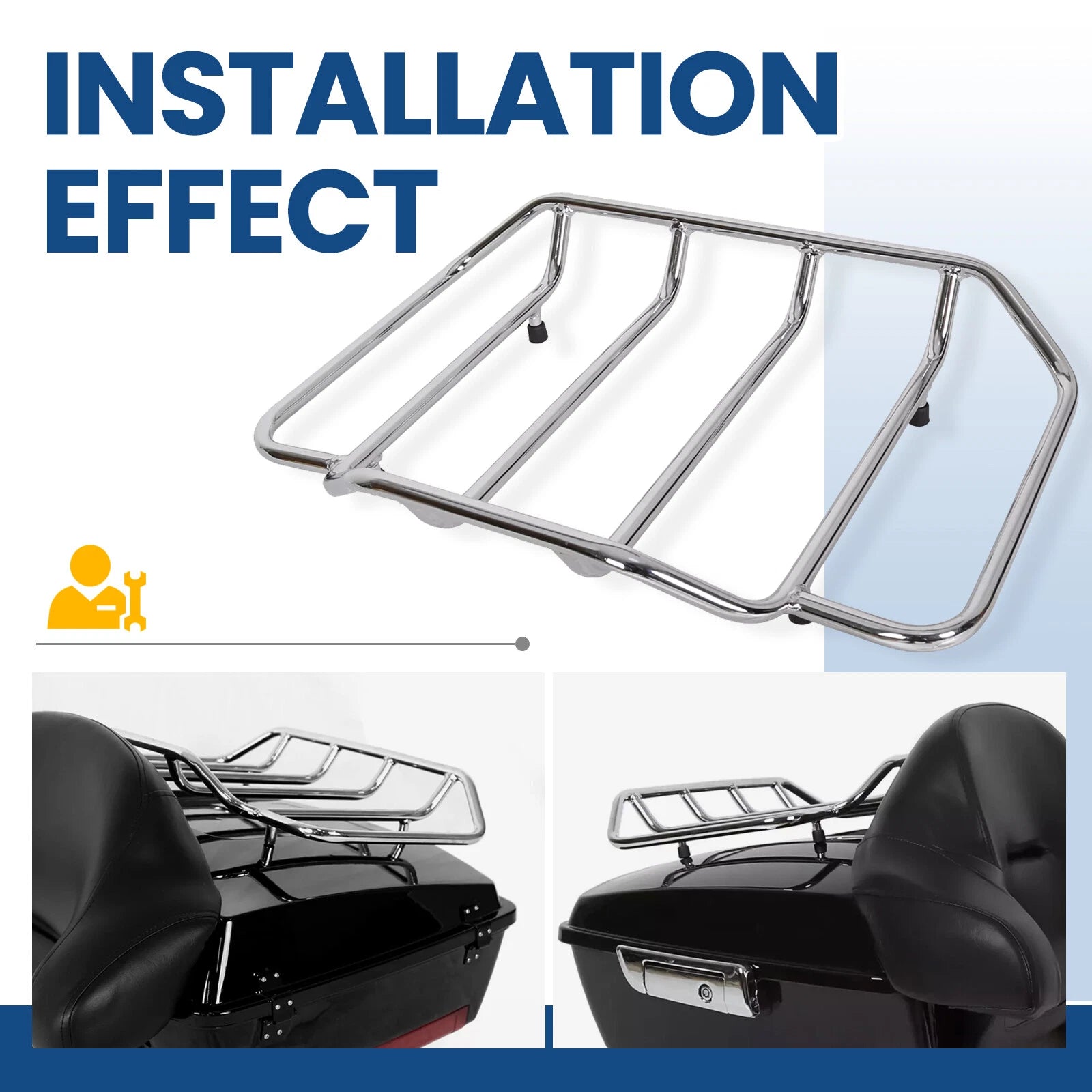 Motorcycle Luggage Trunk Top Rack for Harley Touring Road Street Glide (2014–2023)