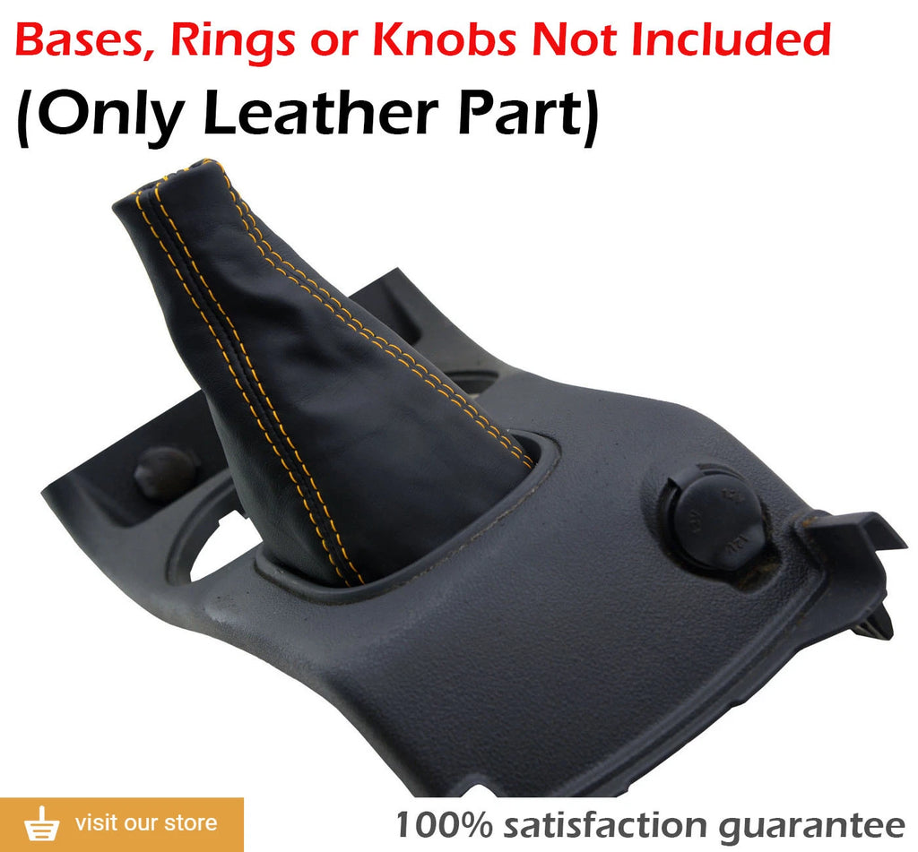 Manual Shift Boot for Chevrolet Cobalt (2005–2010) Yellow Stitch Vinyl Leather