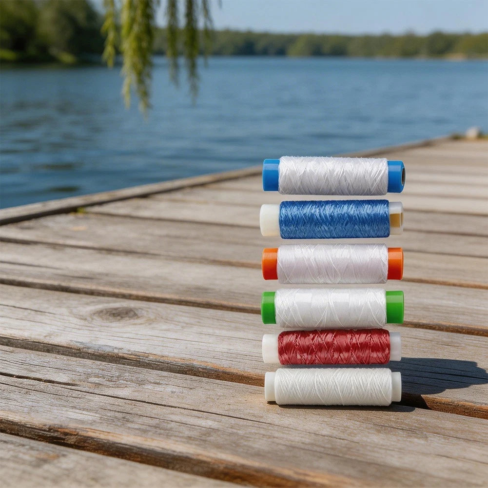 250m Elastic Fishing Line for Tidy Bait Rig Casting (Red, Blue, White)