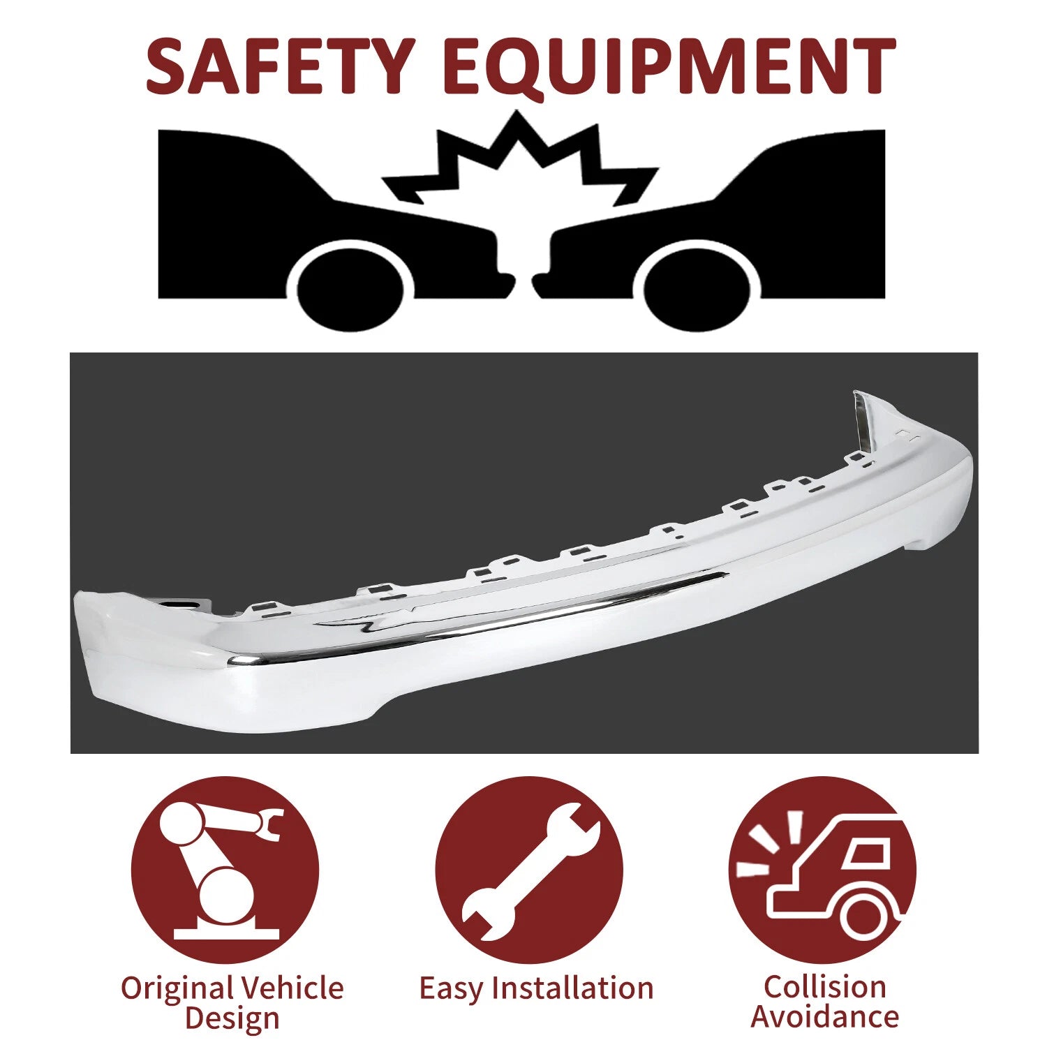 Chrome Steel Front Bumper for Chevrolet S10, Blazer (1998–2005)