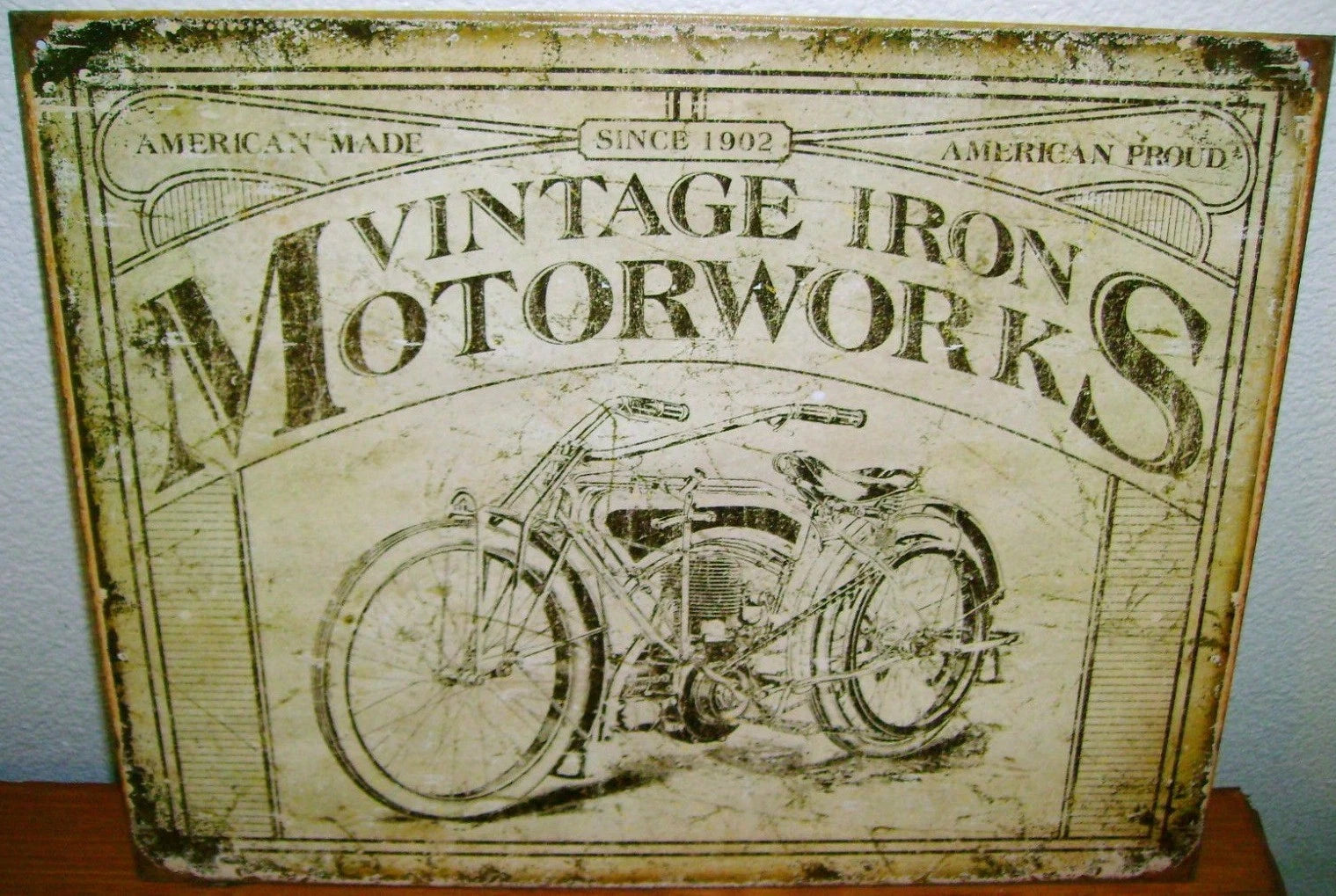 Vintage Replica Tin Metal Sign for Indian Motorcycle (1902)