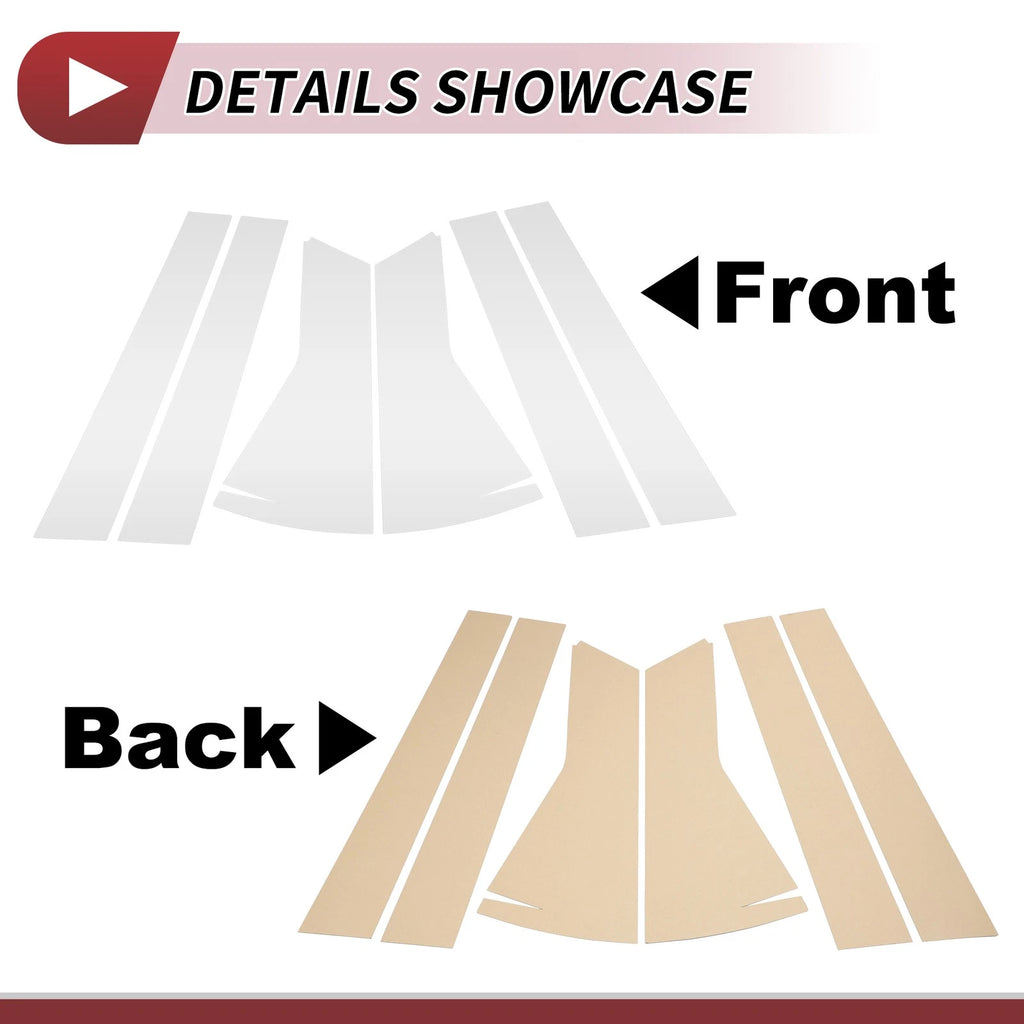 Set of 6 Door Pillar Window Trim for Nissan Qashqai (2008–2013) Chrome