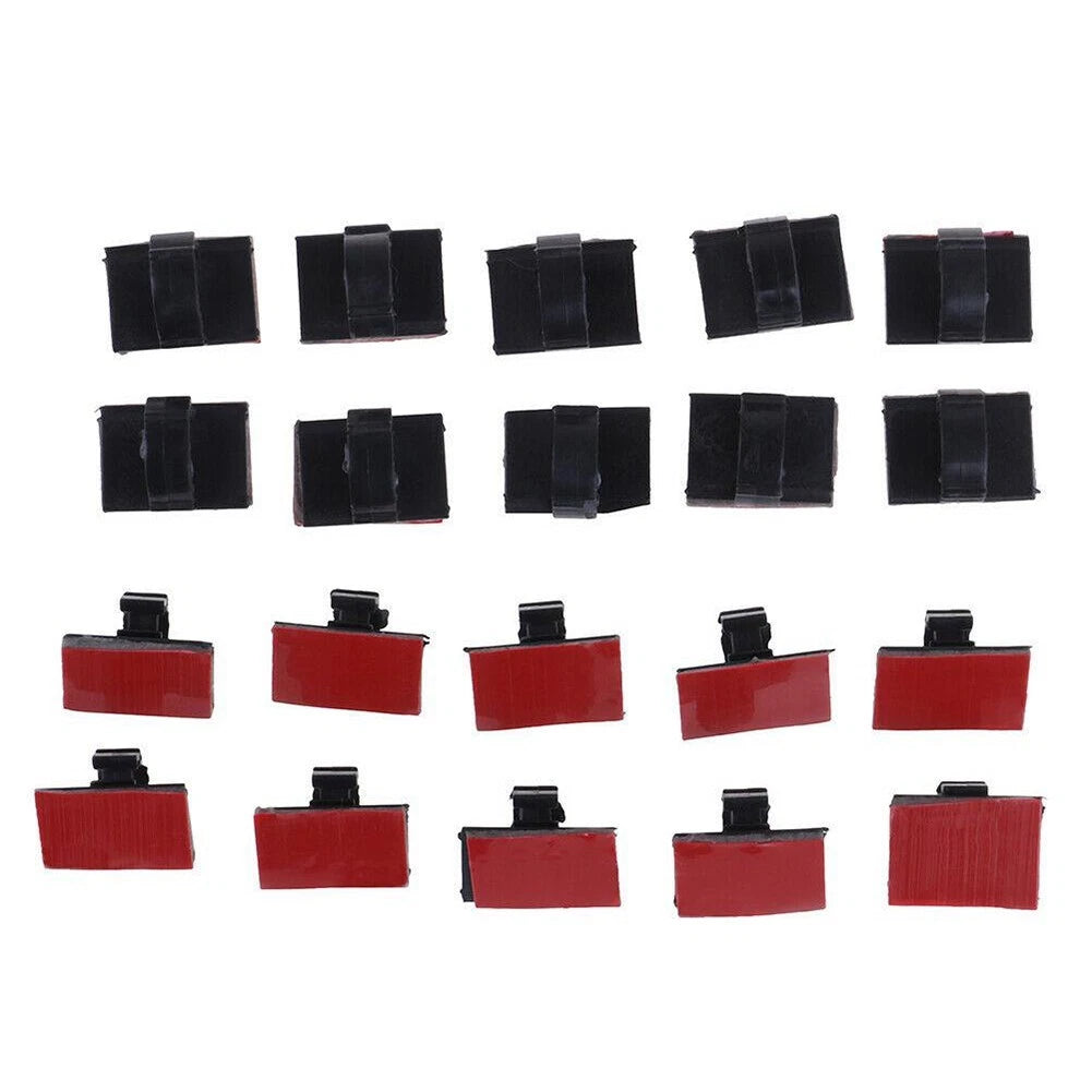 10X Self-Adhesive Wire Tie Cable Clamp Clip Holder for Car Dash Cam