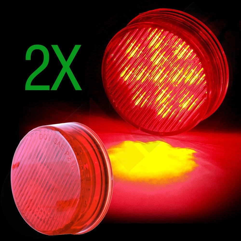 2X 2.5" Round LED Side Marker Clearance Light for Trailer (13 LEDs)