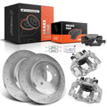 Set of 8 Rear Drilled Brake Rotors and Pads for Jeep Grand Cherokee