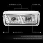 LED DRL + Signal Projector Headlights for Western Star 4800, Kenworth W900 (1981–2019)