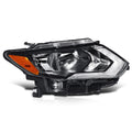 Right Side Headlight for Nissan Rogue (2017–2020) OE Style Black Housing Amber Corner