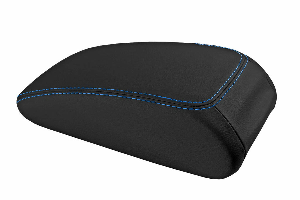Leather Console Lid Pull Over Armrest Cover for Audi A3 (2015–2020) Blue Stitch