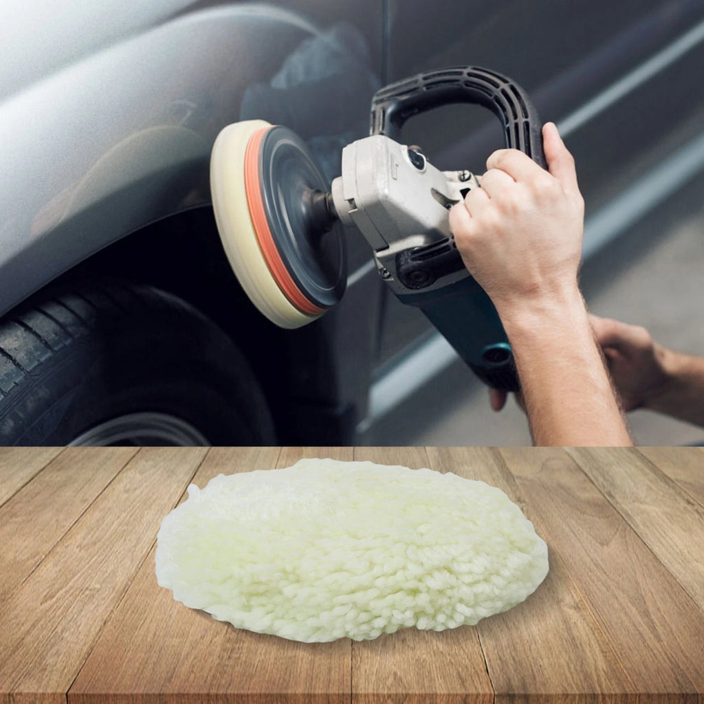 Set of 7 Wool Polishing Buffing Bonnets for Car Polisher (180mm)