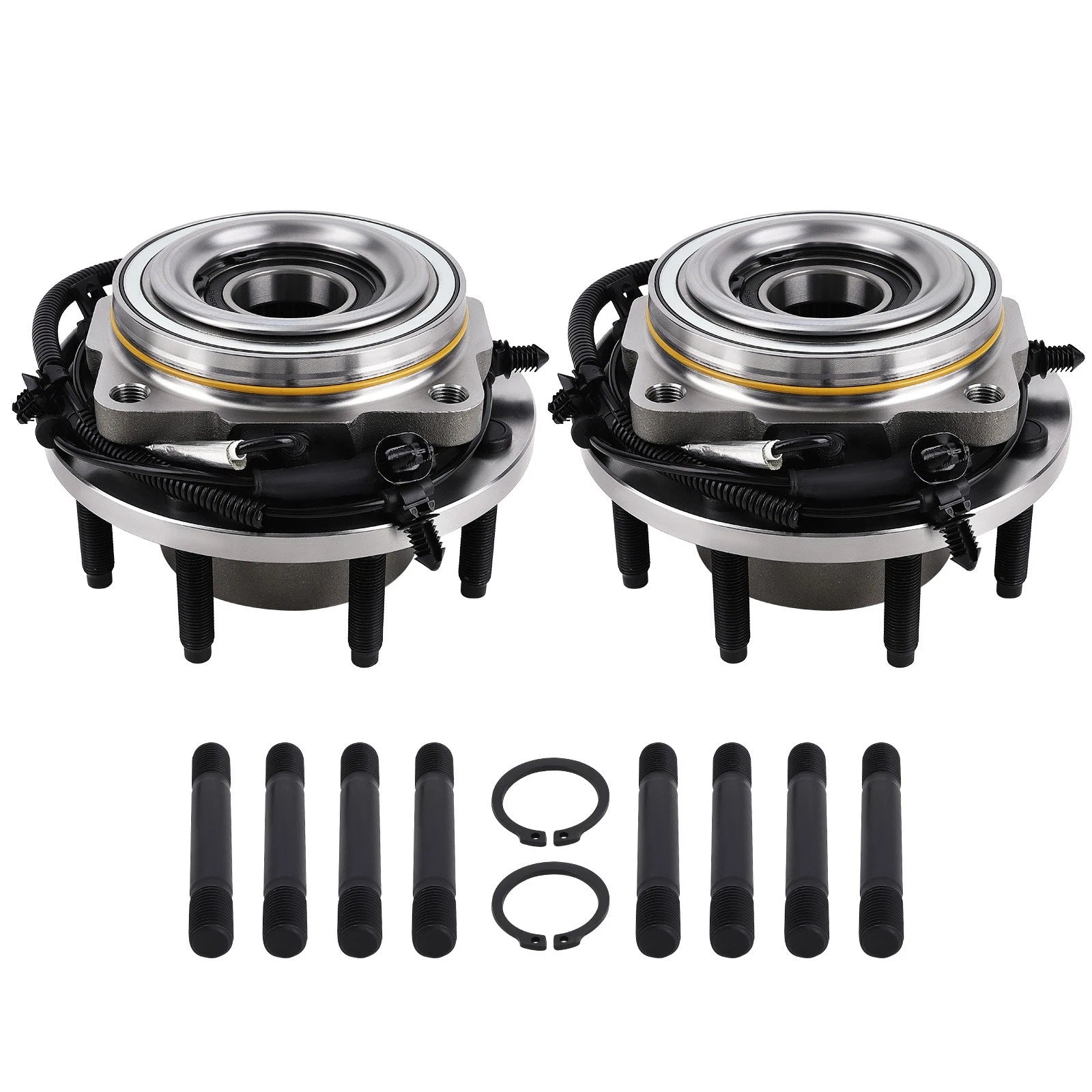 Set of 2 Front Wheel Bearings and Hubs for Ford F-350 Super Duty (2017–2022)
