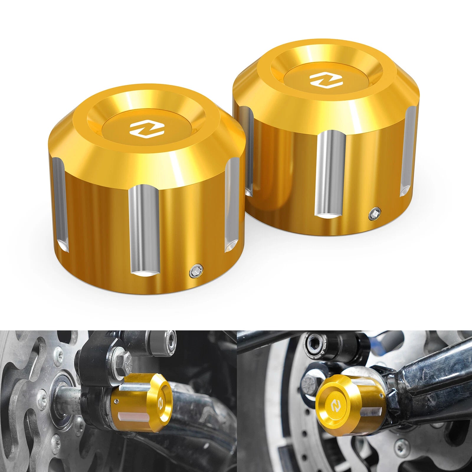 Gold Rear Axle Cap Nut Cover for Harley Street Glide FLHX (2017–2024)