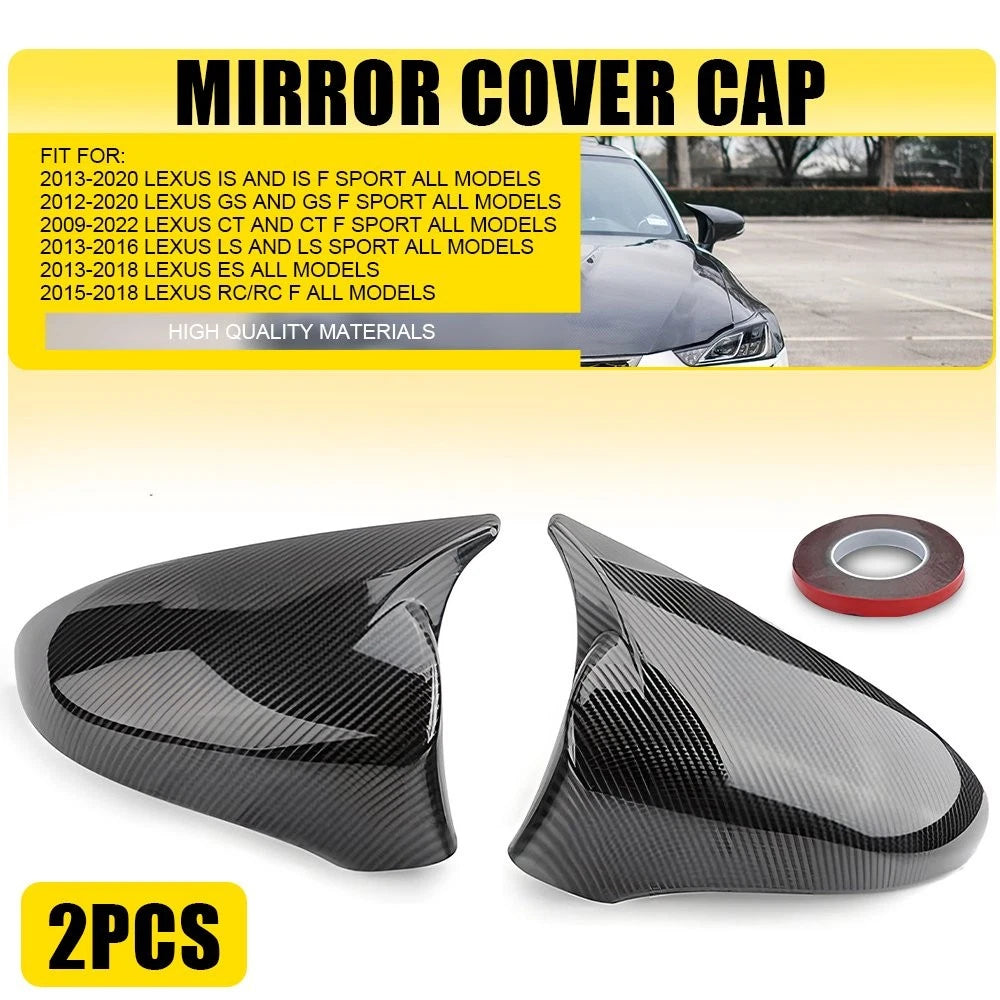 M Style Carbon Fiber Mirror Cover Cap for Lexus GS GSF ES RC RCF LS IS (2013–2020)