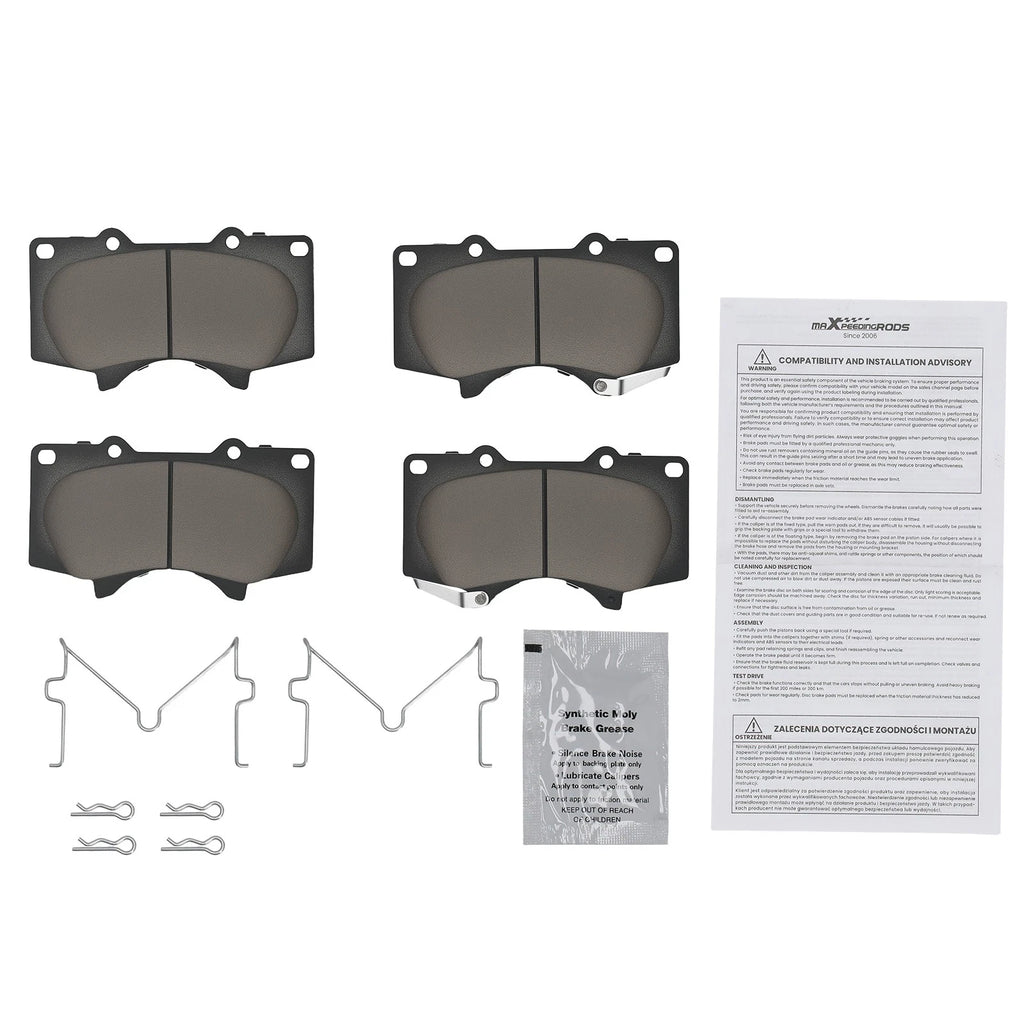 Front Brake Pads Set for Lexus GX460 (2010–2023), GX470 (2003–2009), Toyota Hilux (2010)